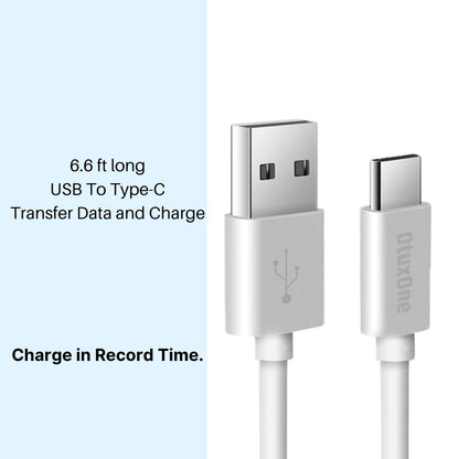 USB to Type C High Quality Cable, 2.4A Fast Charger, 6.6ft Length.