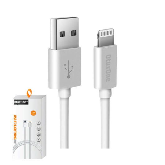 USB to Lightning Cable for iPhone, High Quality, 2.4A Fast Charger, 6.6ft Length.
