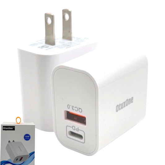 OtuxOne Charger 2.4A Dual ports USB and Type C, Fast Charger
