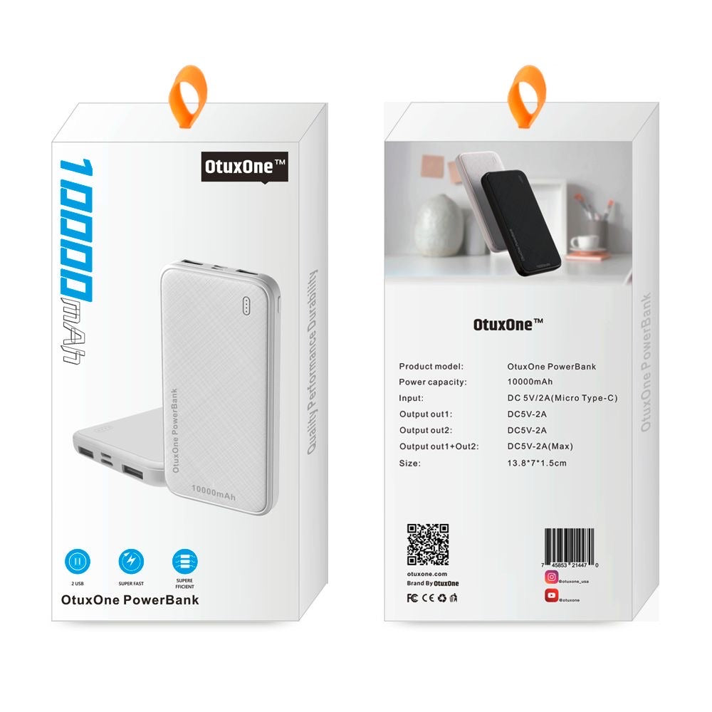 OtuxOne PowerBank, portable charger 10000 mAh