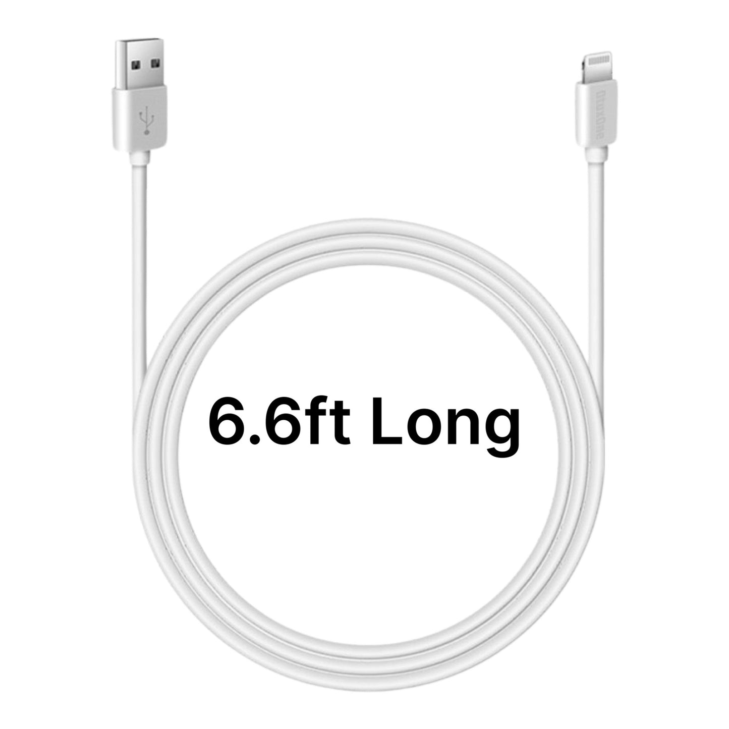 USB to Lightning Cable for iPhone, High Quality, 2.4A Fast Charger, 6.6ft Length.