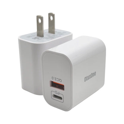 OtuxOne Charger 2.4A Dual ports USB and Type C, Fast Charger