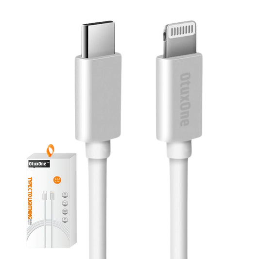 Type C to Lightning High Quality Cable for iPhone, 2.4A Fast Charger, 6.6ft Length.